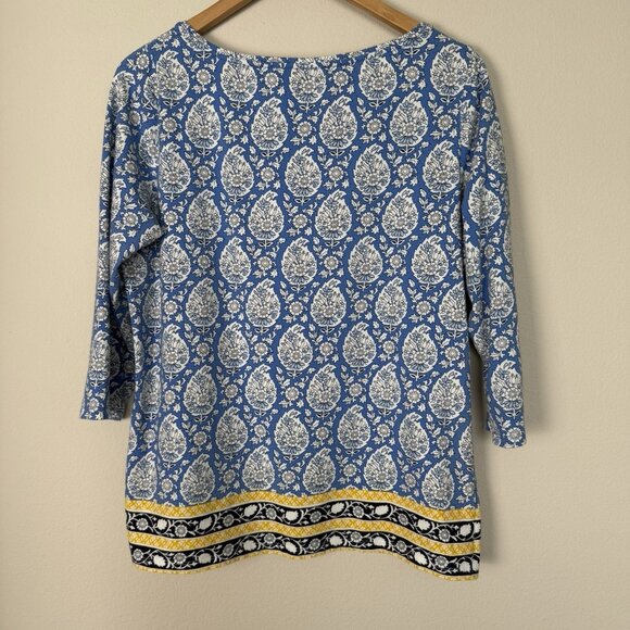 Talbots Printed 3/4‎ Sleeve Knit Tee Womens Size X Colorful Resortwear Summer - Picture 4 of 6